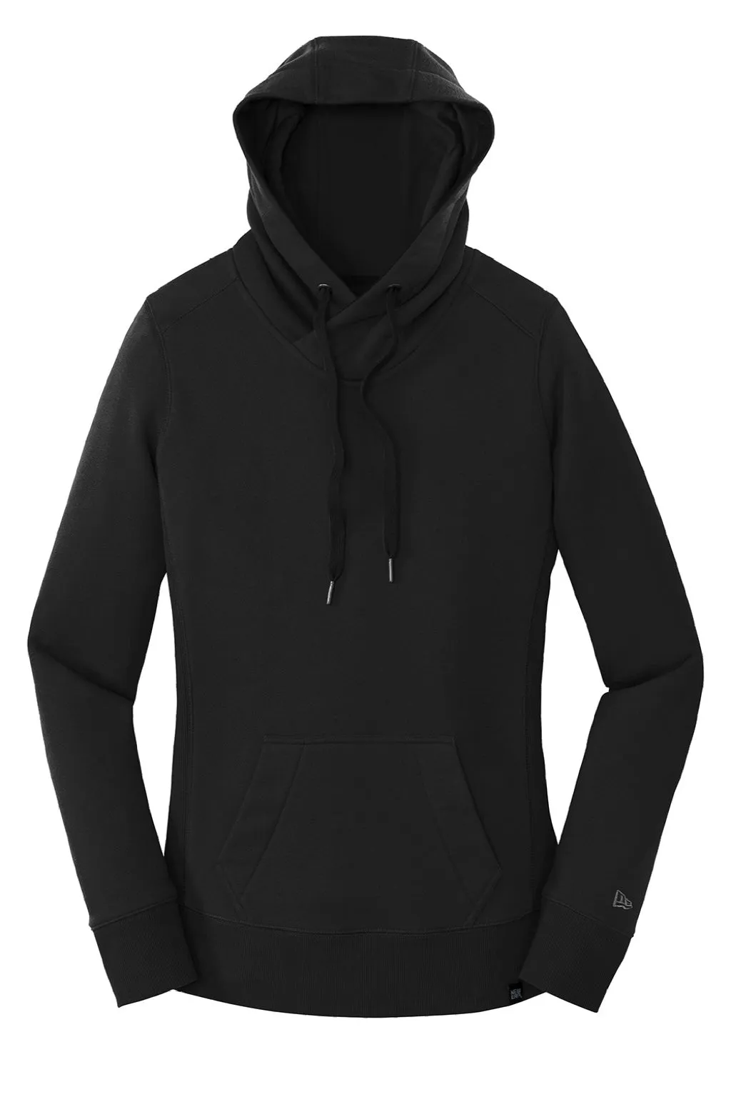New Era Damen French Terry Kapuzenpullover mit Kangaroo-Tasche - Schwarz