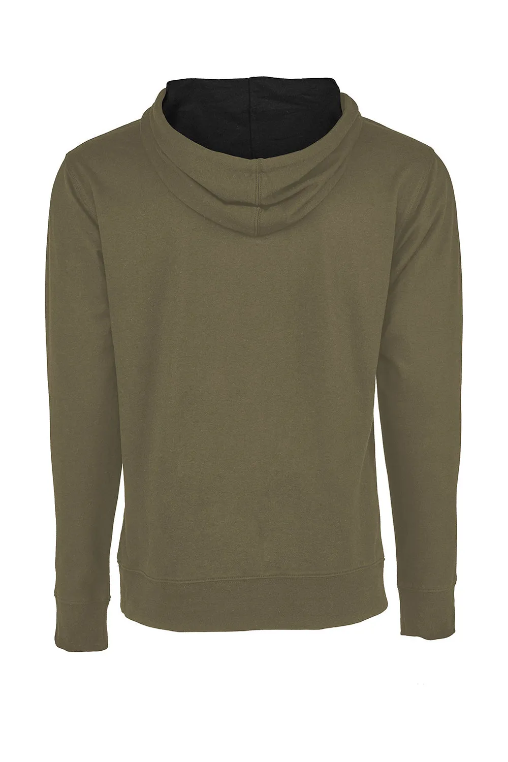 Next Level Herren French Terry Fleece Kapuzenpullover mit Kangaroo-Tasche - Militärgrün/Schwarz