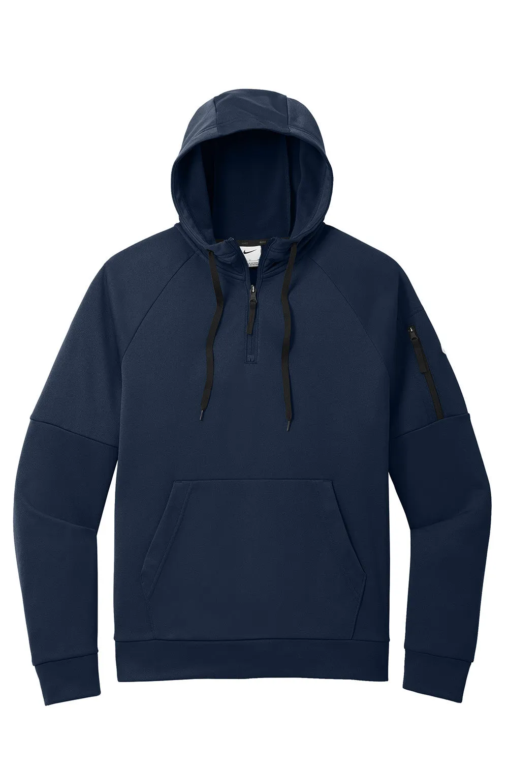 Nike Herren Therma-Fit Fleece 1/4-Zip Kapuzenpullover mit Staufach - Marineblau