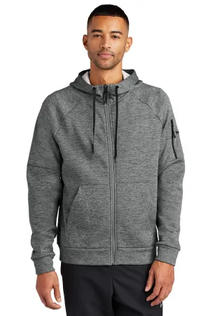 Nike Herren Therma-Fit Fleece Full-Zip Kapuzenpullover mit Taschen - Heather Charcoal Grau