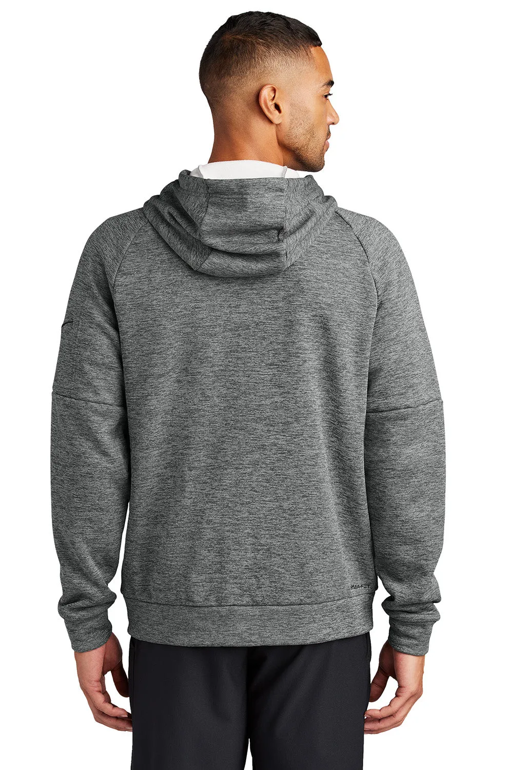 Nike Herren Therma-Fit Fleece Full-Zip Kapuzenpullover mit Taschen - Heather Charcoal Grau
