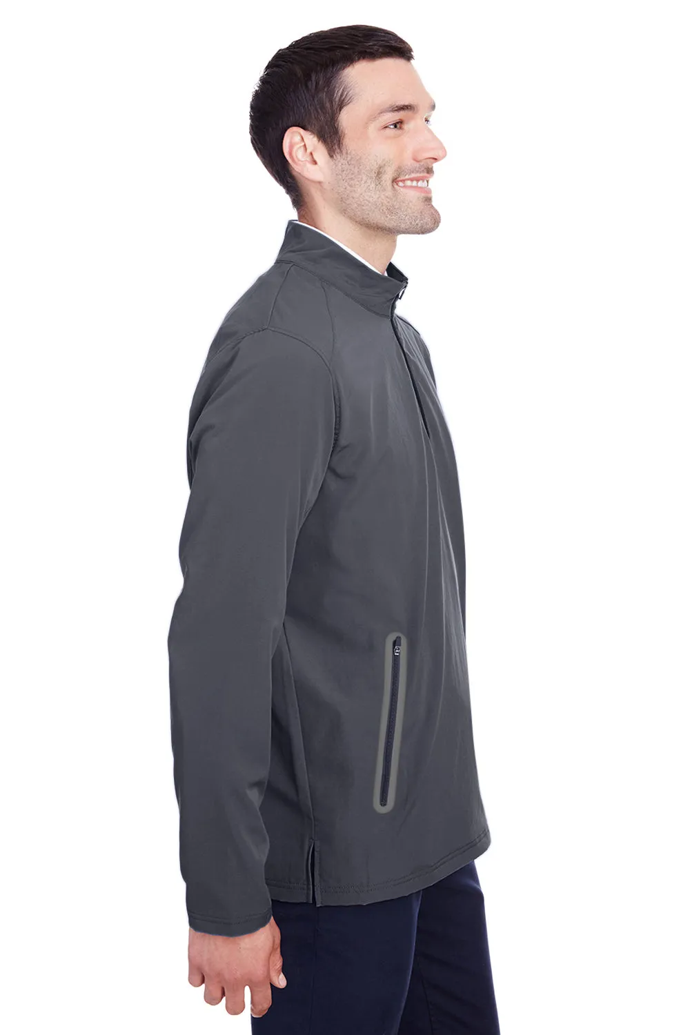 North End Herren Quest Performance Feuchtigkeitstransportierendes 1/4-Zip Sweatshirt mit Taschen - Kohlegrau/Schwarz - Auslaufmodell