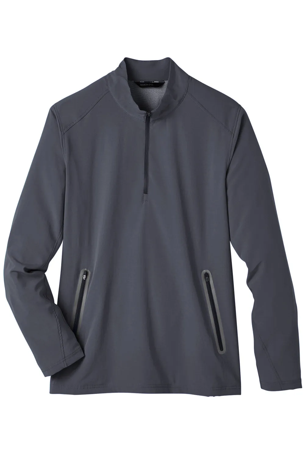 North End Herren Quest Performance Feuchtigkeitstransportierendes 1/4-Zip Sweatshirt mit Taschen - Kohlegrau/Schwarz - Auslaufmodell