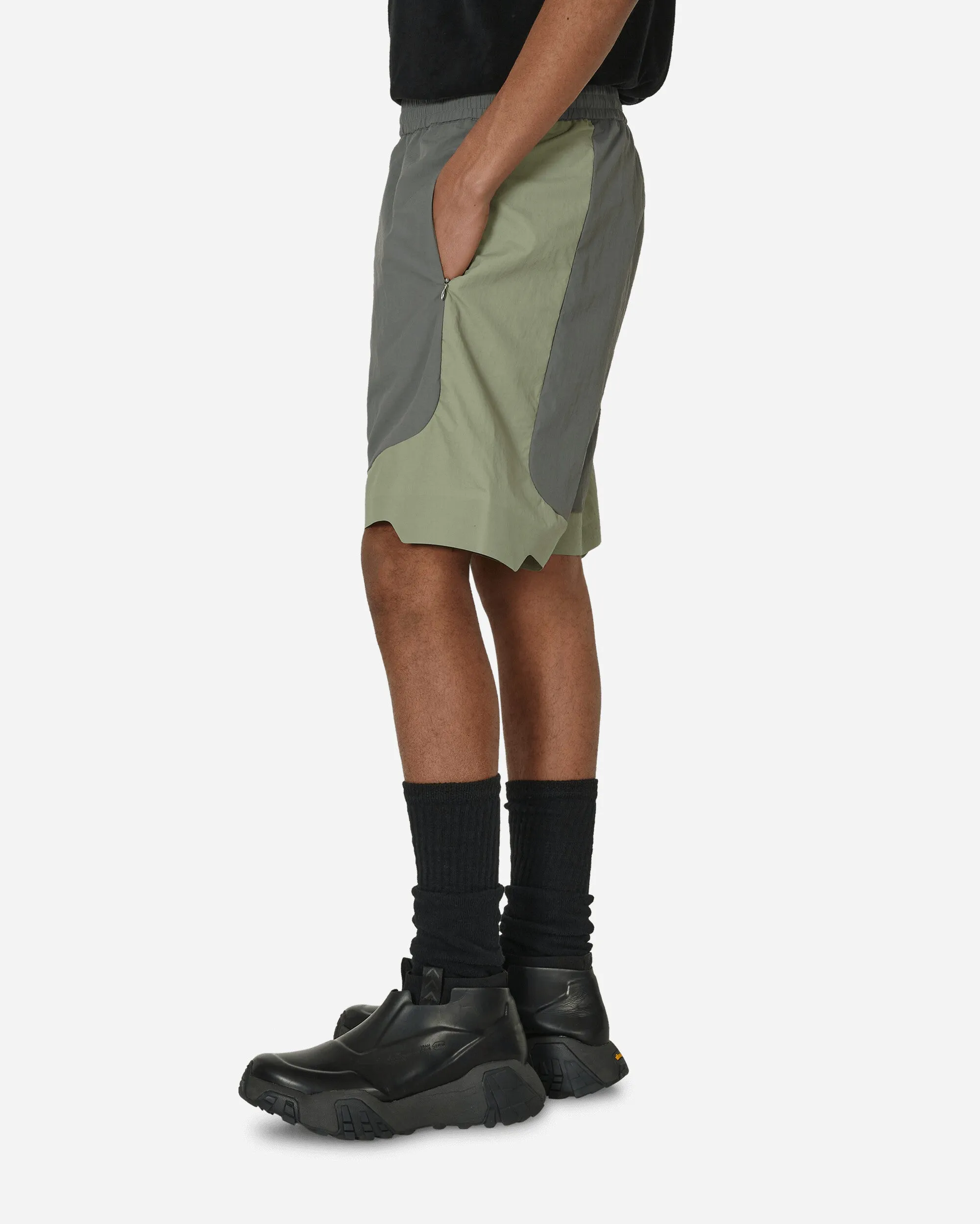 Nylon Shorts Grau / Grün