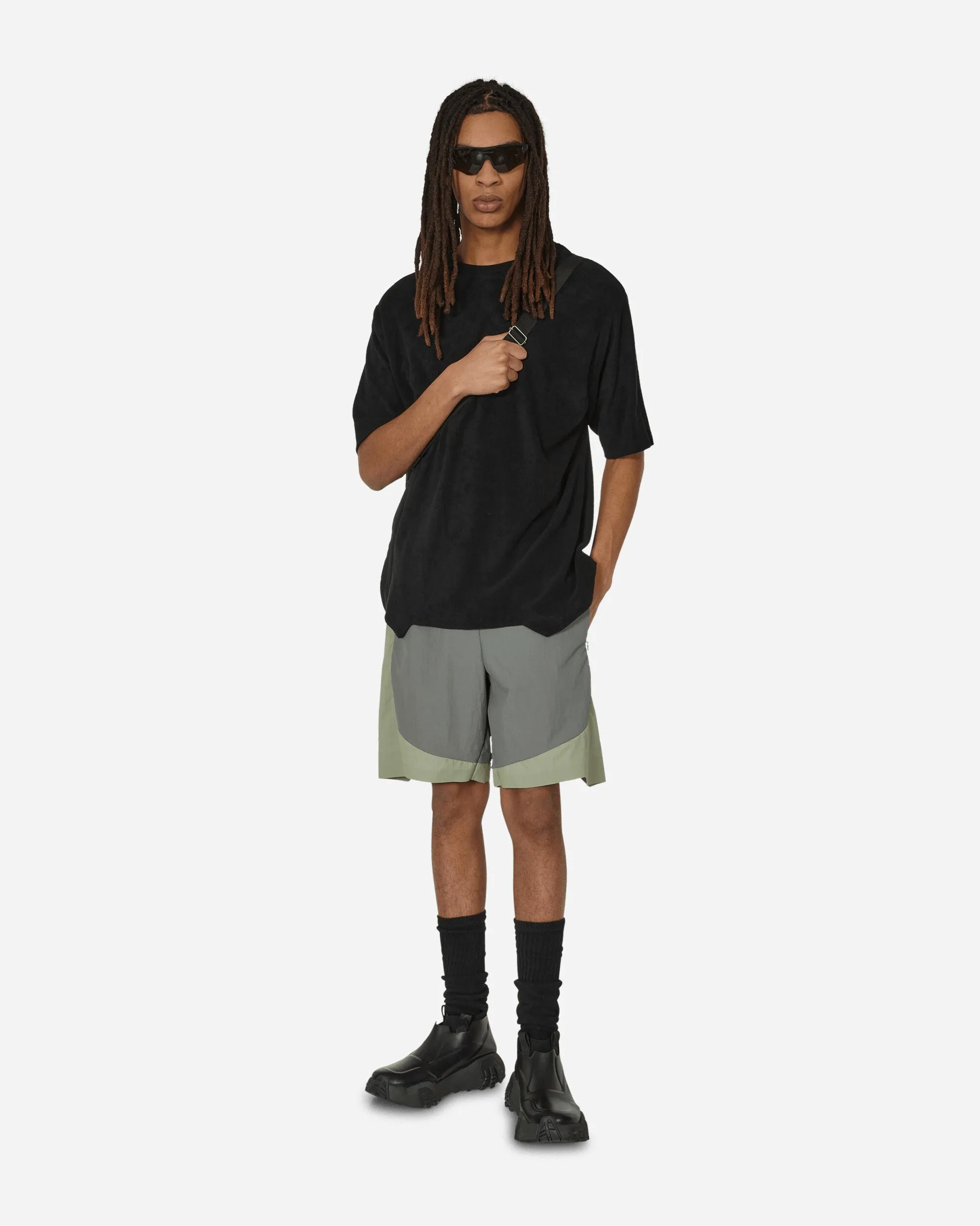 Nylon Shorts Grau / Grün