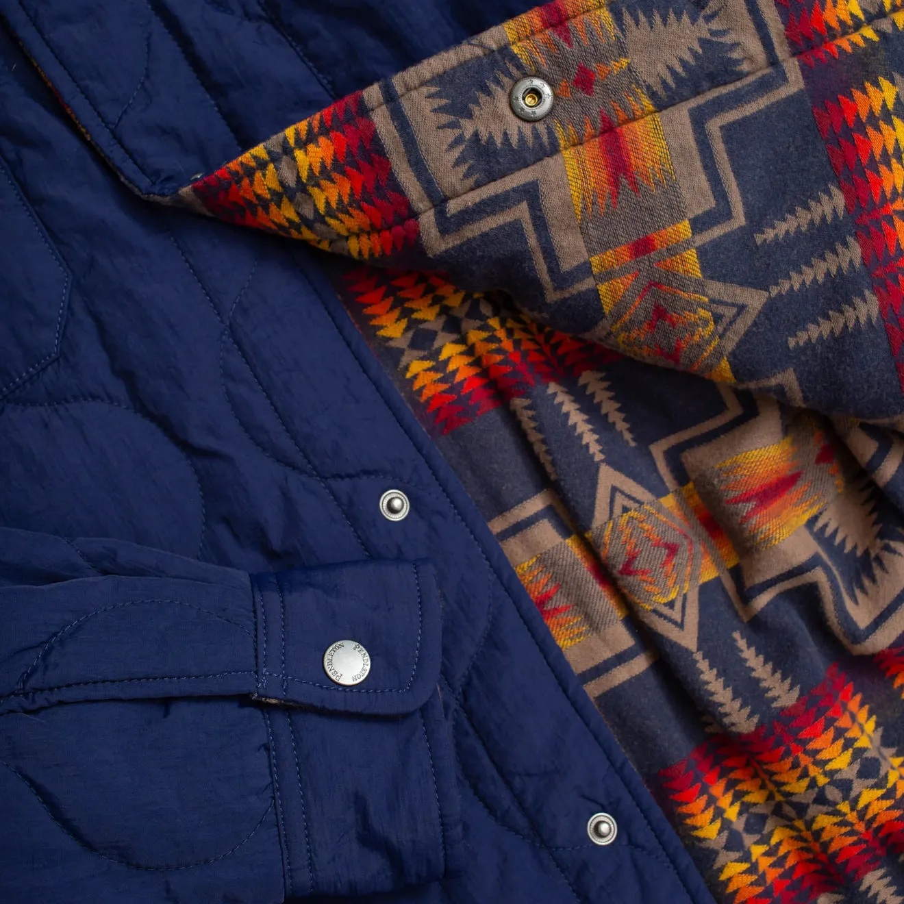 Pendleton Reversible Stepp-Überhemd Harding Navy