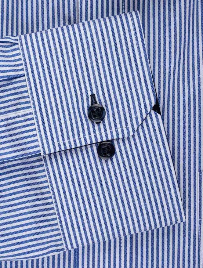 Blaues Pinstripe-Comfort-Fit-Hemd