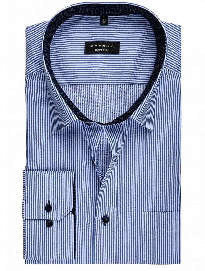 Blaues Pinstripe-Comfort-Fit-Hemd