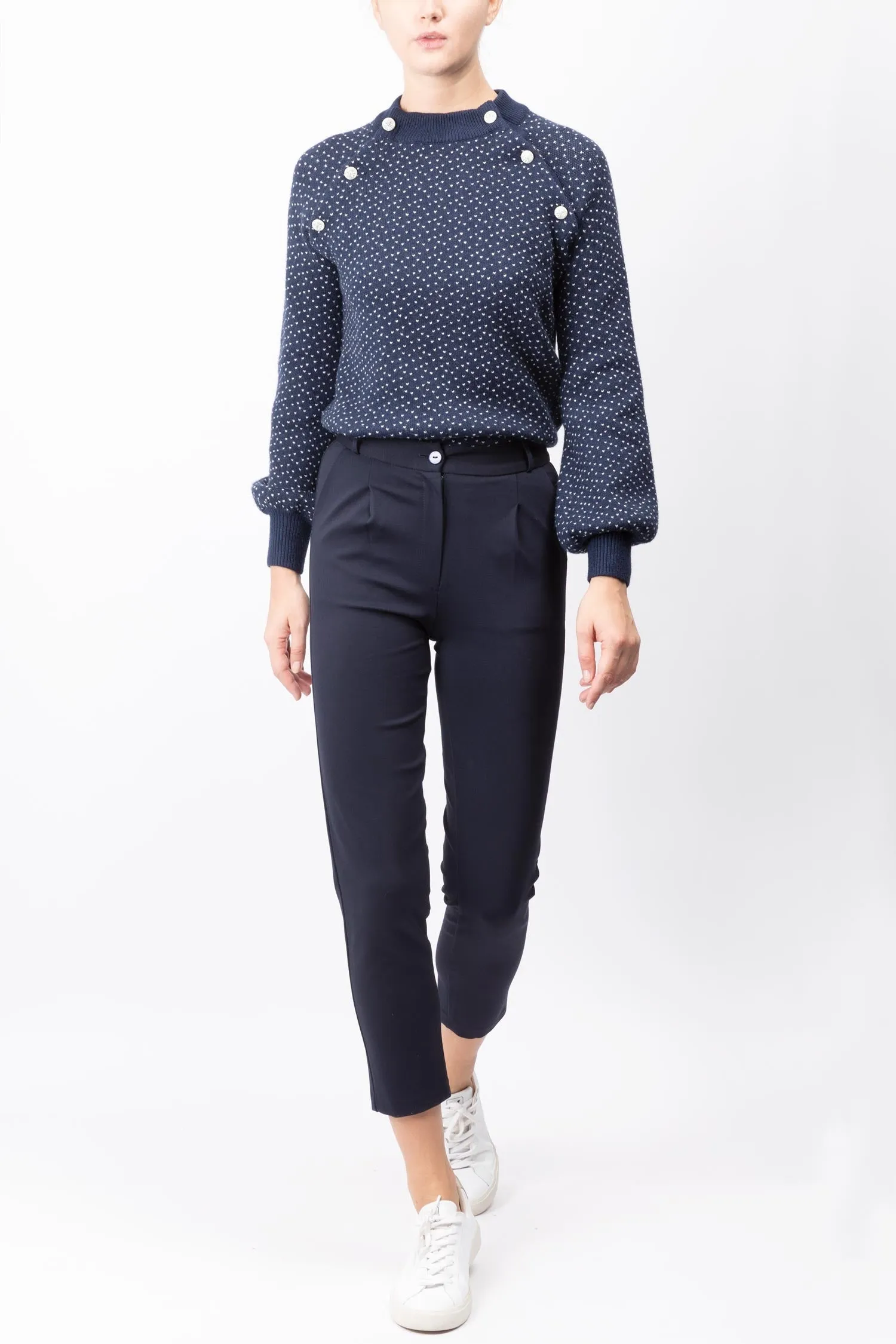 Plissierte Slim-Hose