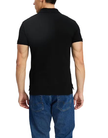 Polo Ralph Lauren - Custom Fit Mesh Polo - Schwarzes Polo Ralph Lauren Kleidungsstück