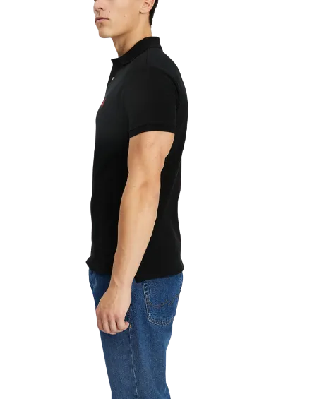 Polo Ralph Lauren - Custom Fit Mesh Polo - Schwarzes Polo Ralph Lauren Kleidungsstück