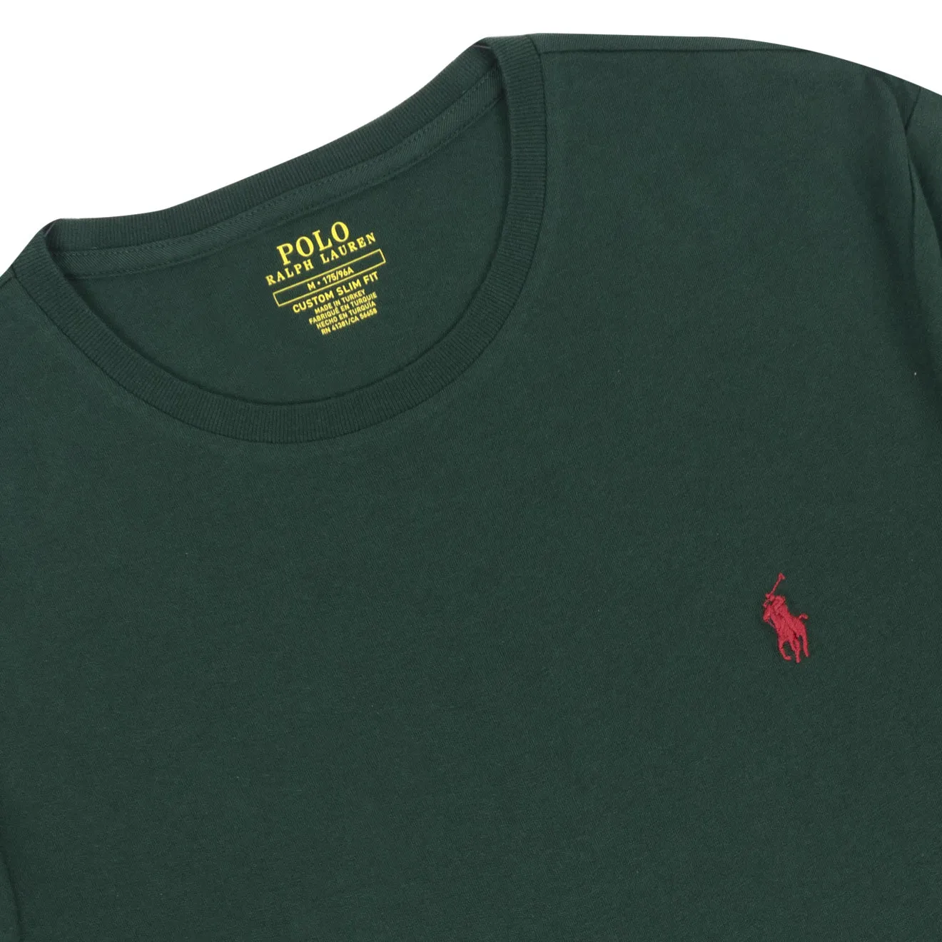 Polo Ralph Lauren Custom Slim Fit Baumwoll-T-Shirt College Grün Polo Ralph Lauren Kleidung