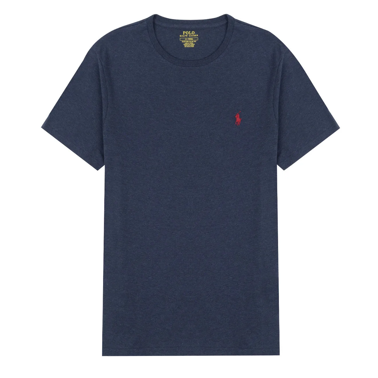 Polo Ralph Lauren Custom Slim Fit Baumwoll-T-Shirt Mittelalterliches Blau Heather