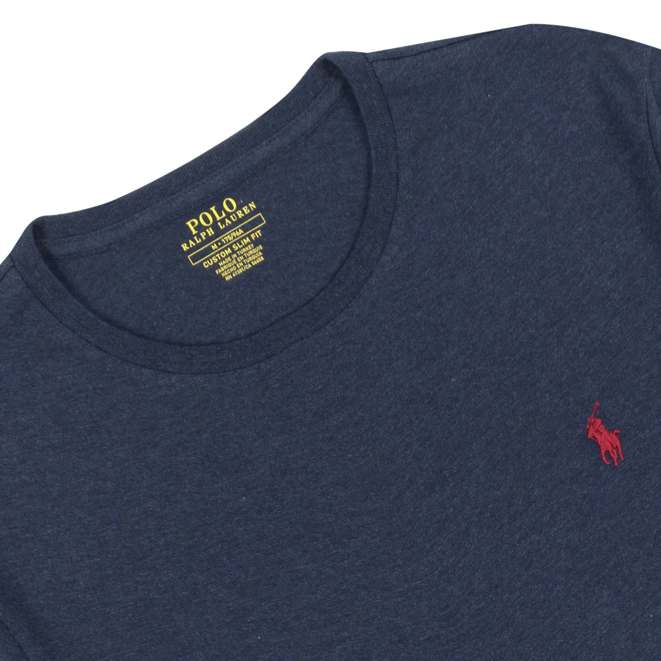 Polo Ralph Lauren Custom Slim Fit Baumwoll-T-Shirt Mittelalterliches Blau Heather