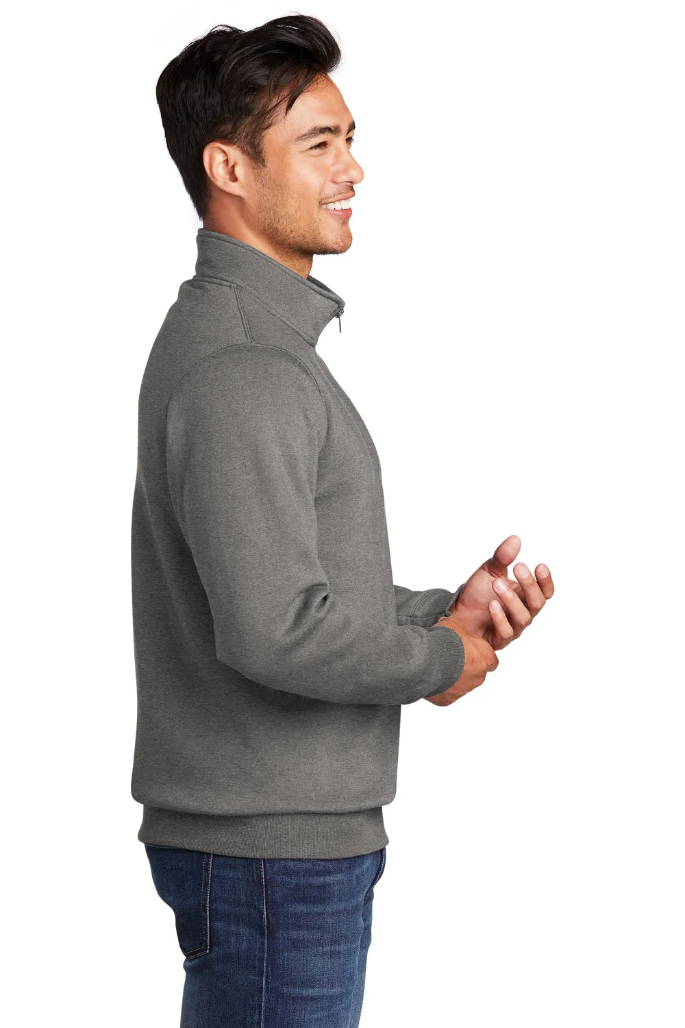 Port & Company Herren Core Fleece 1/4-Zip Sweatshirt - Heather Graphitgrau