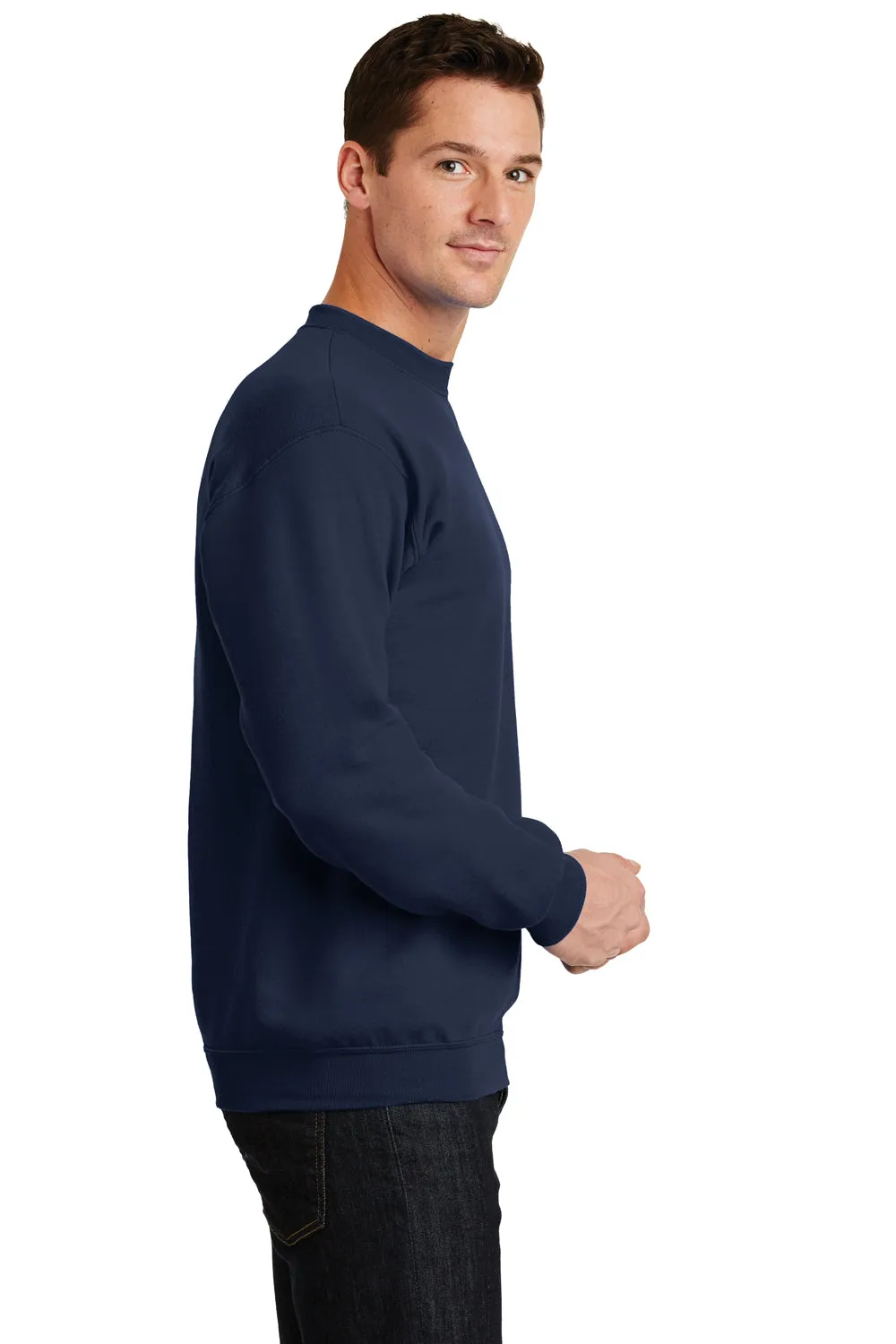 Port & Company Herren Core Pill Resistant Fleece Crewneck Sweatshirt - Marineblau