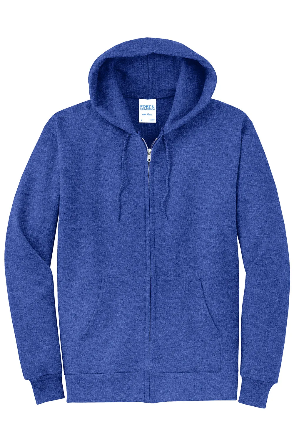 Port & Company Herren Core Pill Resistant Fleece Full Zip Kapuzenpullover Hoodie mit Taschen - Heather Royalblau
