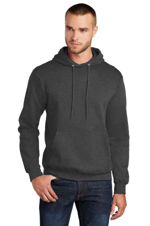 Port & Company Herren Core Pill Resistant Fleece Kapuzenpullover Hoodie mit Beuteltasche - Heather Dunkelgrau