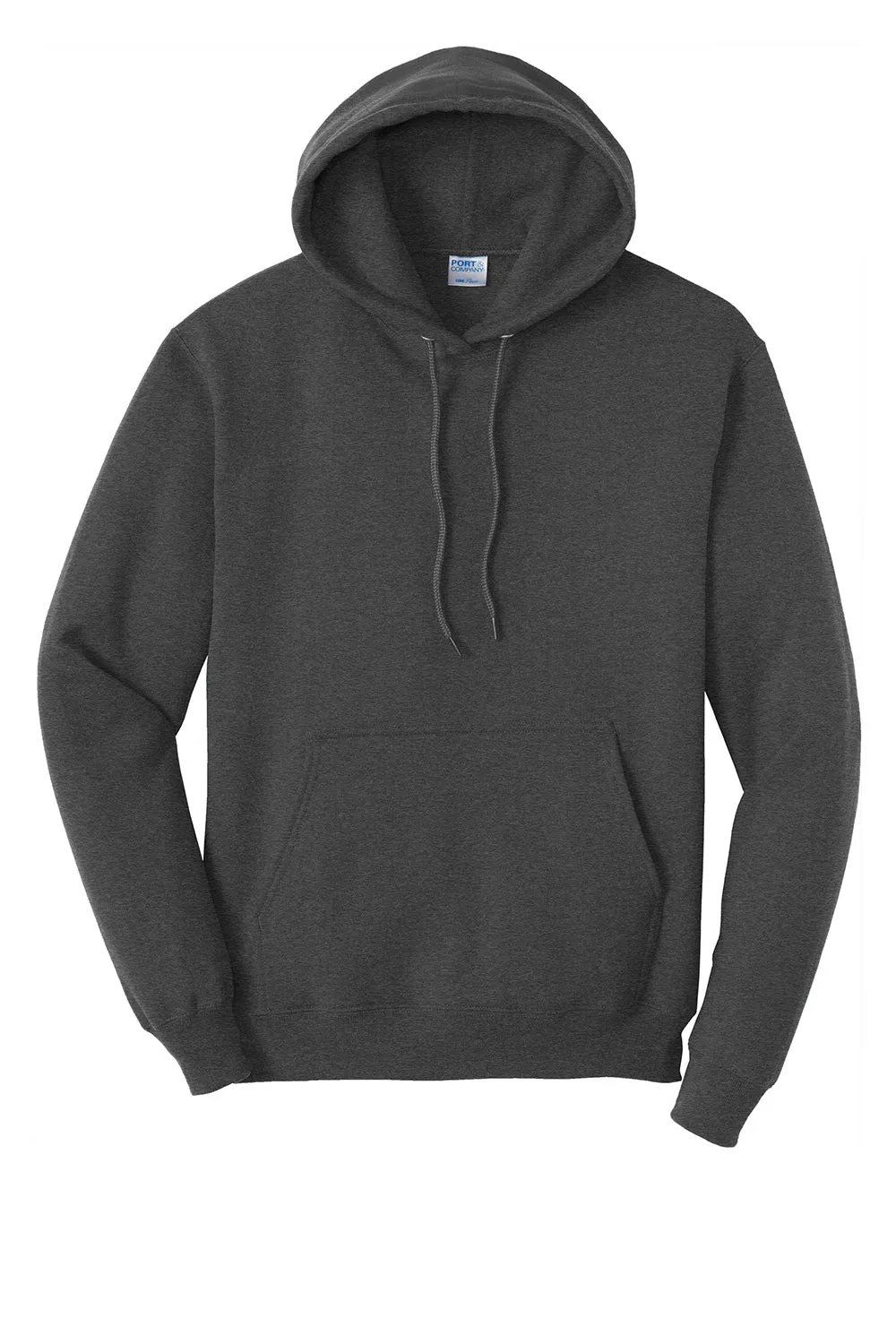 Port & Company Herren Core Pill Resistant Fleece Kapuzenpullover Hoodie mit Beuteltasche - Heather Dunkelgrau