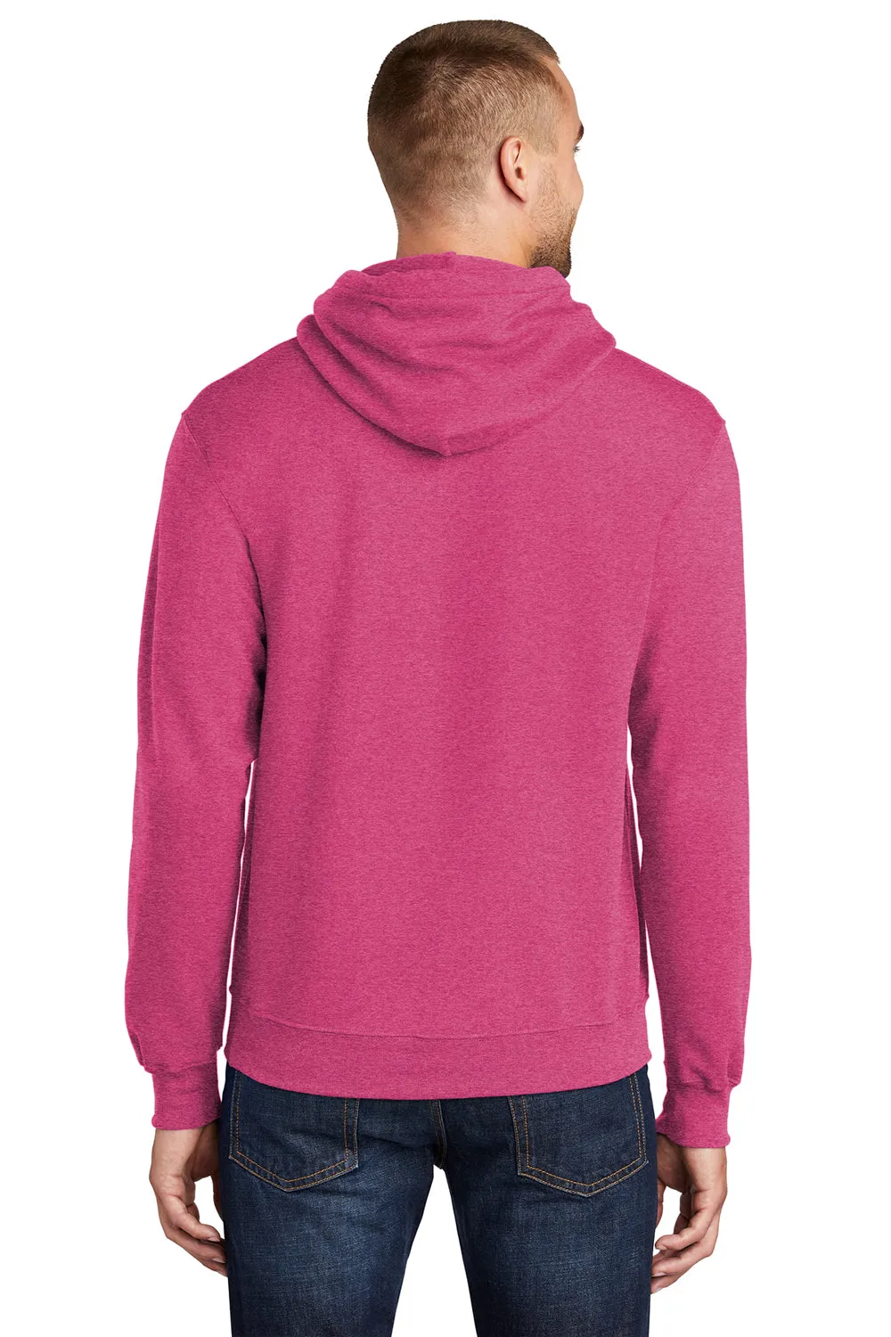 Port & Company Herren Core Pill Resistant Fleece Kapuzenpullover Hoodie mit Beuteltasche - Heather Sangria Pink
