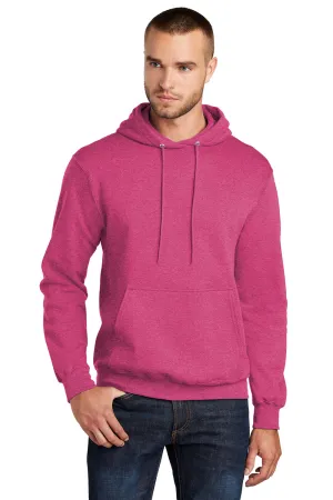 Port & Company Herren Core Pill Resistant Fleece Kapuzenpullover Hoodie mit Beuteltasche - Heather Sangria Pink