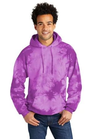 Port & Company Herren Kapuzenpullover mit Kristall-Tie-Dye und Kangaroo-Tasche - Lila