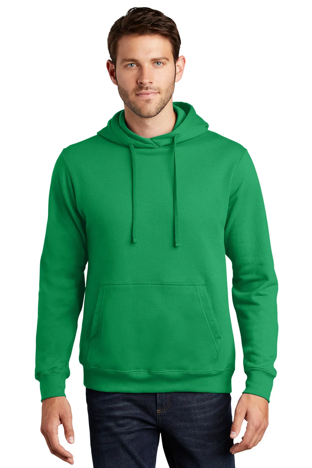 Port & Company Herren Fan Favorite Fleece Kapuzenpullover Hoodie mit Beuteltasche - Sportliches Kellygrün - Ausverkauf