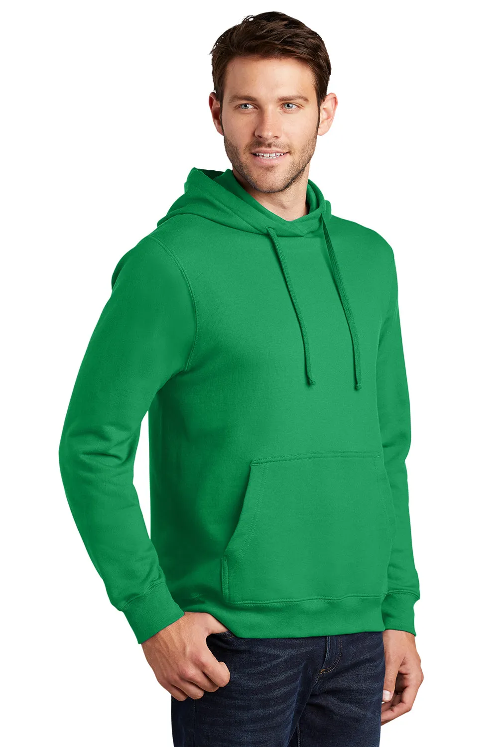 Port & Company Herren Fan Favorite Fleece Kapuzenpullover Hoodie mit Beuteltasche - Sportliches Kellygrün - Ausverkauf