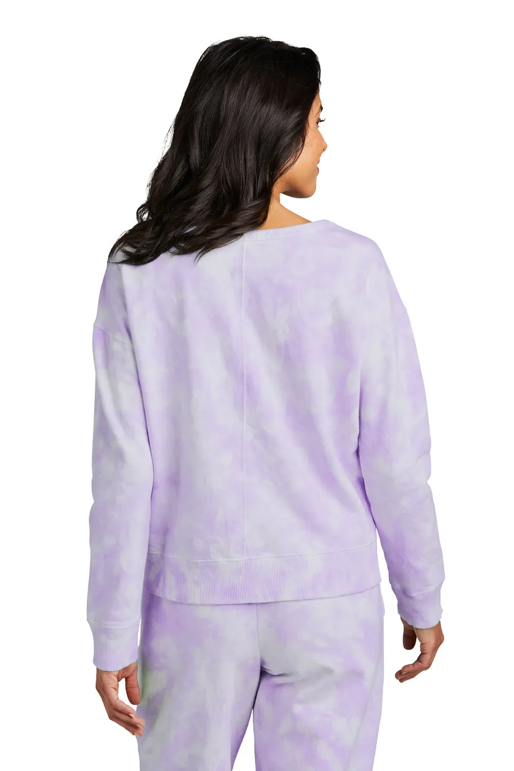 Port & Company Damen Beach Wash Tie Dye V-Ausschnitt Sweatshirt - Amethyst Lila