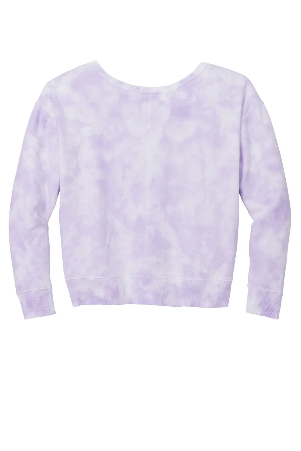 Port & Company Damen Beach Wash Tie Dye V-Ausschnitt Sweatshirt - Amethyst Lila