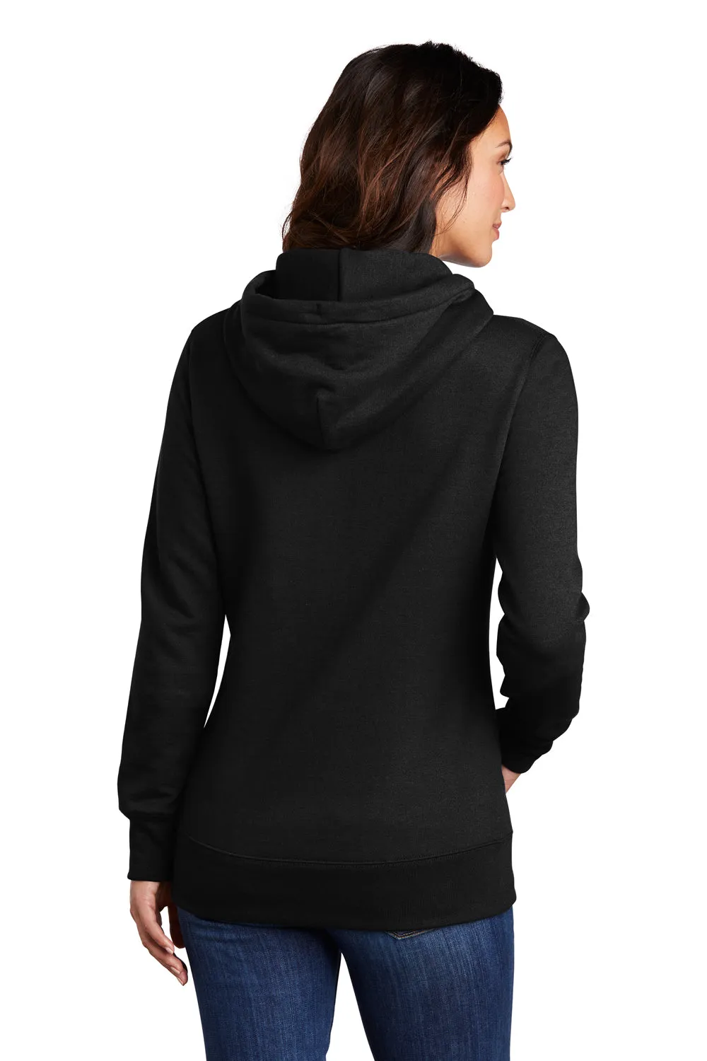 Port & Company Damen Core Fleece Kapuzenpullover Hoodie mit Kangaroo-Tasche - Tiefschwarz