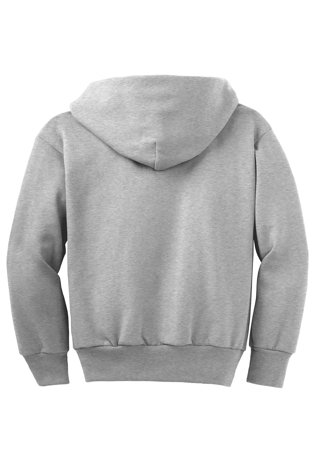 Port & Company Youth Core Pill Resistant Fleece Full-Zip Kapuzenpullover mit Taschen - Aschgrau