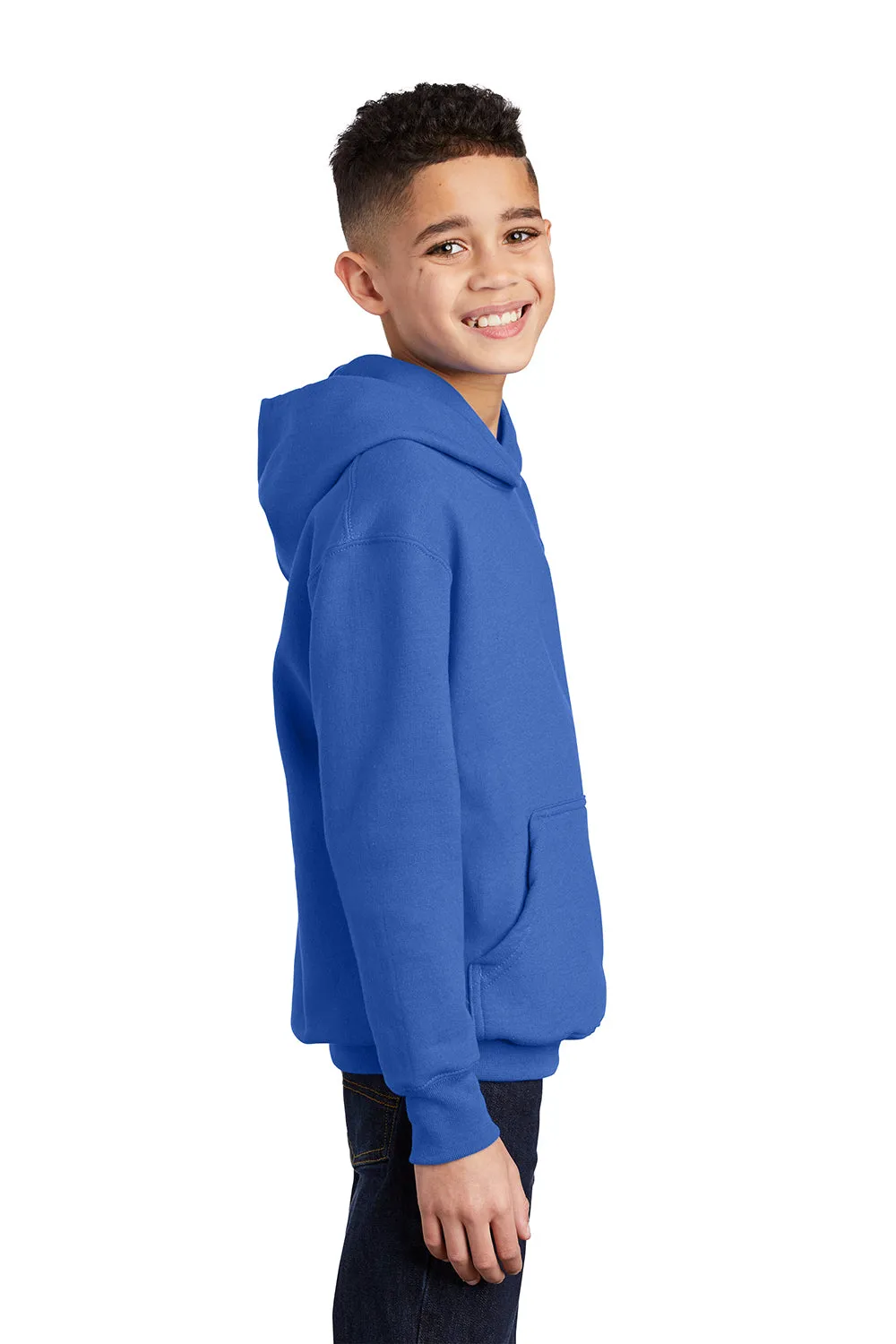 Port & Company Youth Core Pill Resistant Fleece Kapuzenpullover Hoodie mit Kangaroo-Tasche - Königsblau