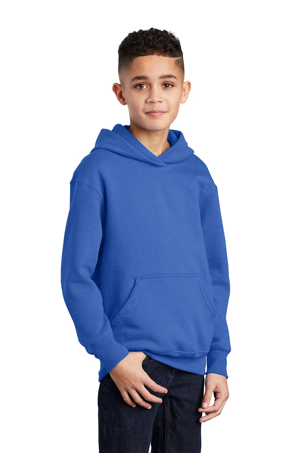 Port & Company Youth Core Pill Resistant Fleece Kapuzenpullover Hoodie mit Kangaroo-Tasche - Königsblau