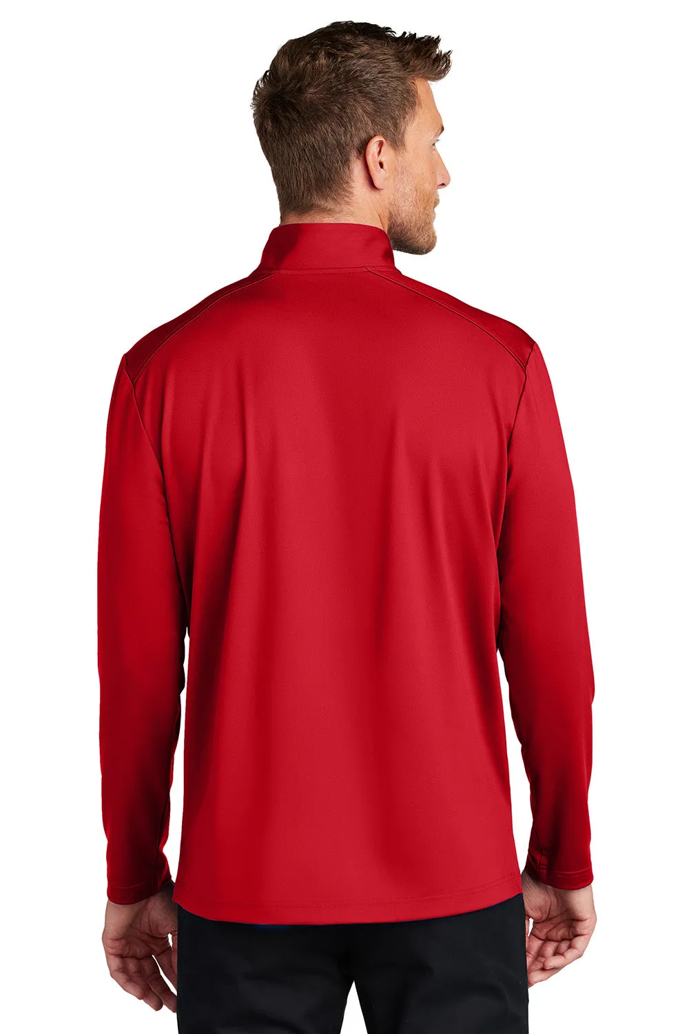 Port Authority Herren C-FREE Double Knit Feuchtigkeitstransportierendes 1/4-Zip Sweatshirt - Kräftiges Rot