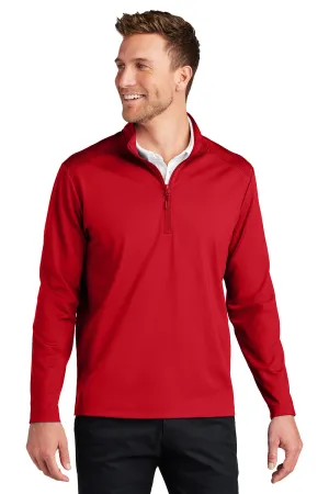 Port Authority Herren C-FREE Double Knit Feuchtigkeitstransportierendes 1/4-Zip Sweatshirt - Kräftiges Rot