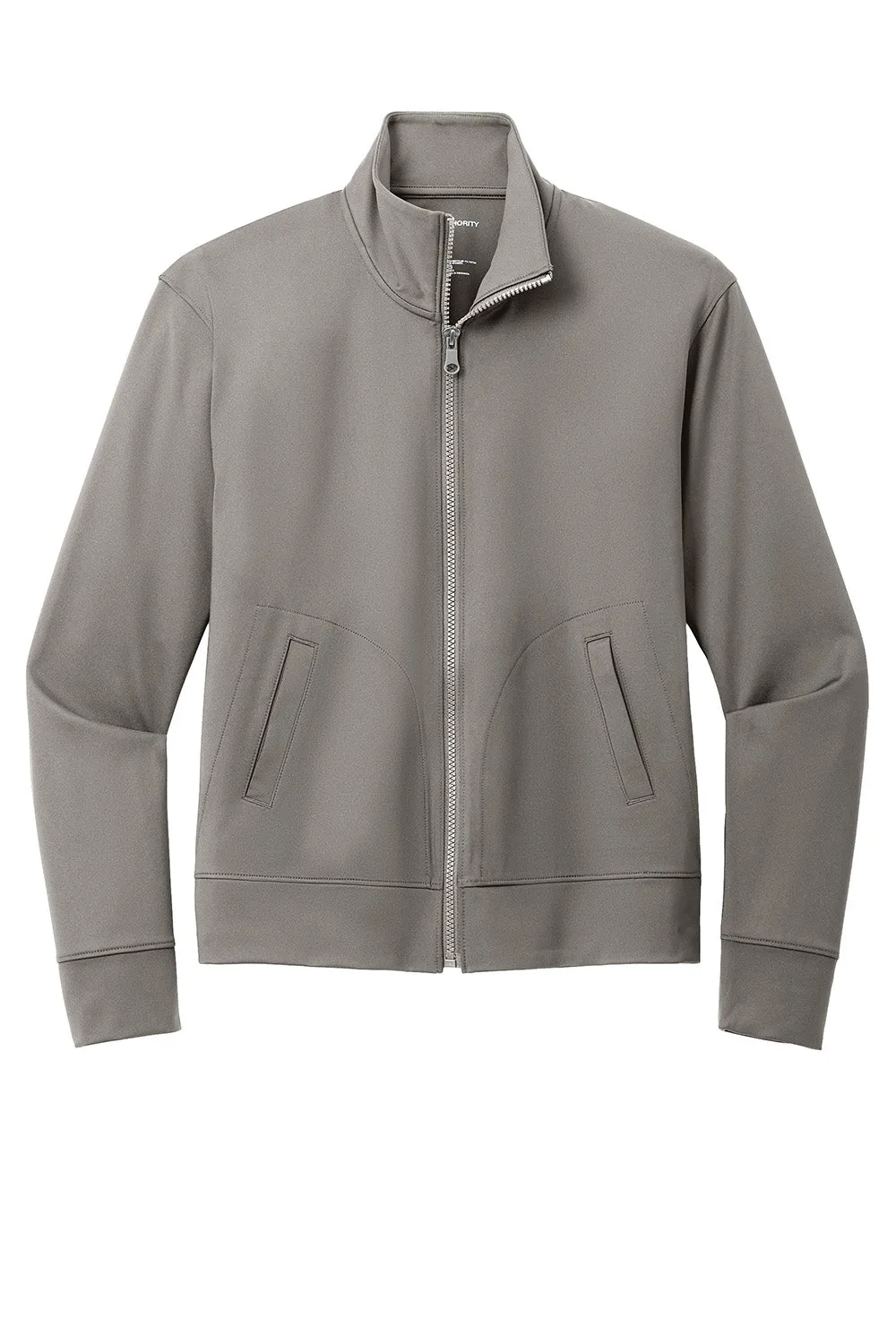 Port Authority Damen C-FREE Double Knit Feuchtigkeitstransportierender Reißverschluss-Sweatshirt mit Taschen - Rauchgrau
