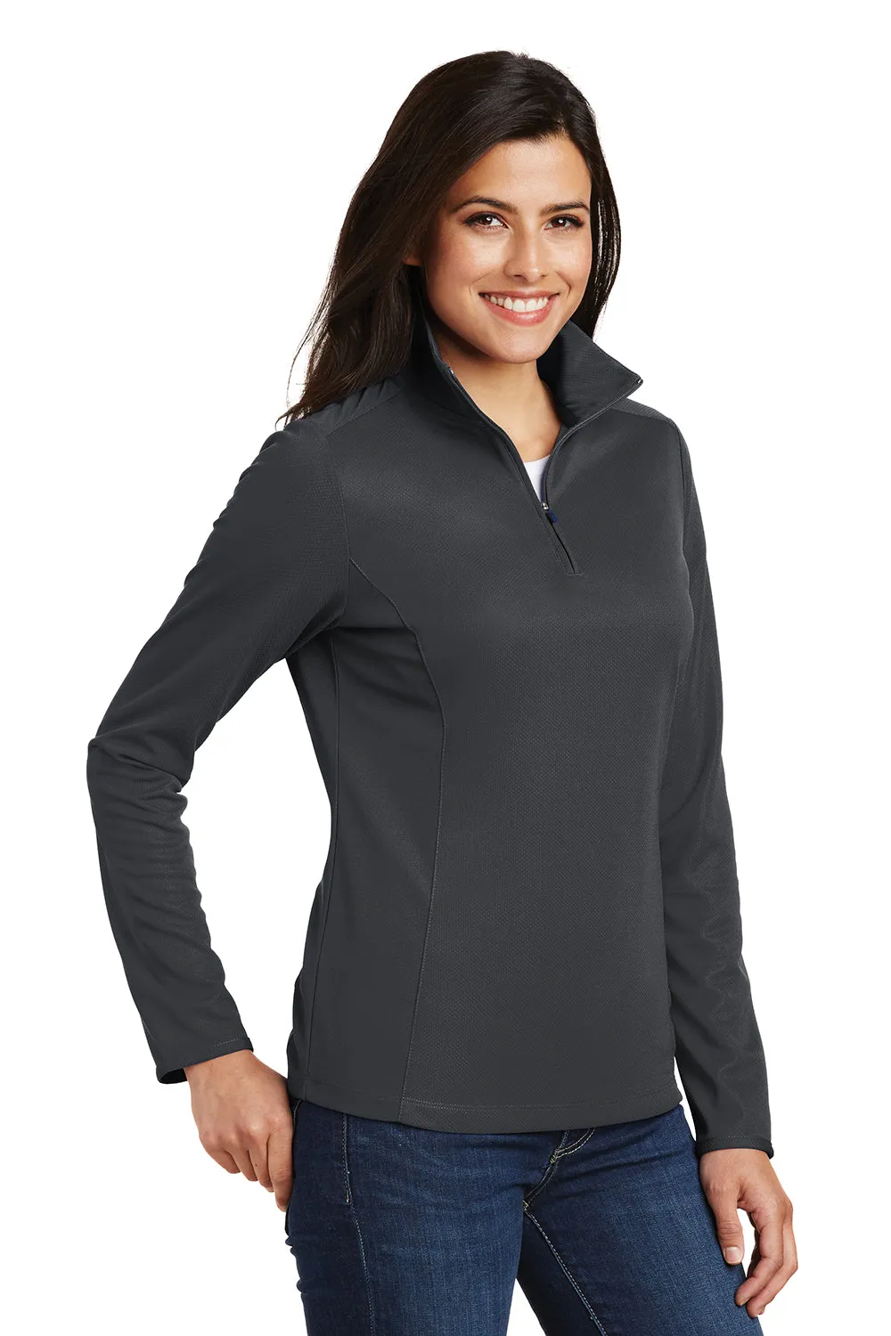 Port Authority Damen Feuchtigkeitstransportierendes 1/4-Zip Sweatshirt - Schlachtschiffgrau