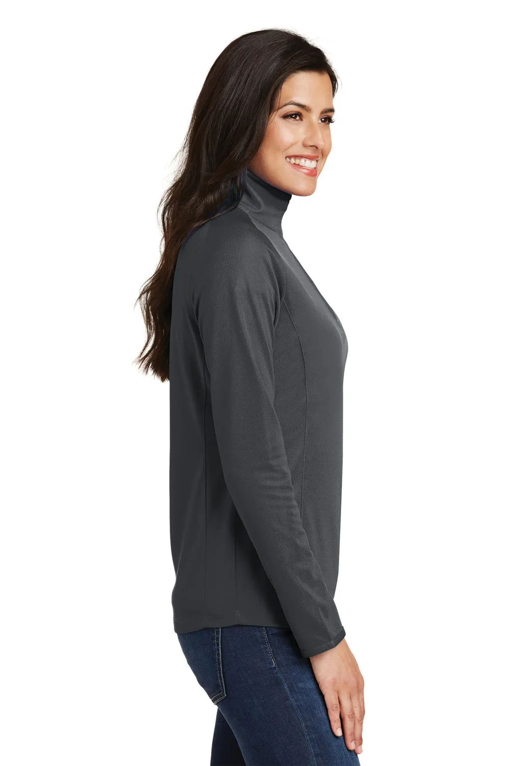 Port Authority Damen Feuchtigkeitstransportierendes 1/4-Zip Sweatshirt - Schlachtschiffgrau