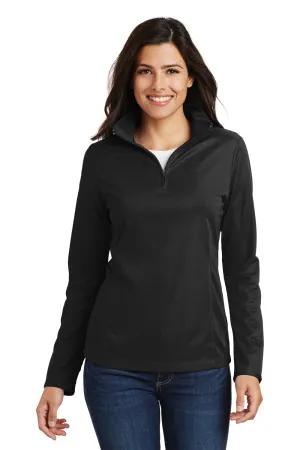 Port Authority Damen Feuchtigkeitstransportierendes 1/4-Zip Sweatshirt - Schwarz
