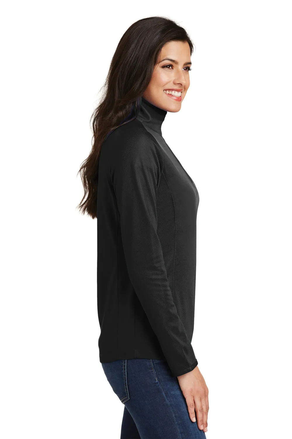 Port Authority Damen Feuchtigkeitstransportierendes 1/4-Zip Sweatshirt - Schwarz