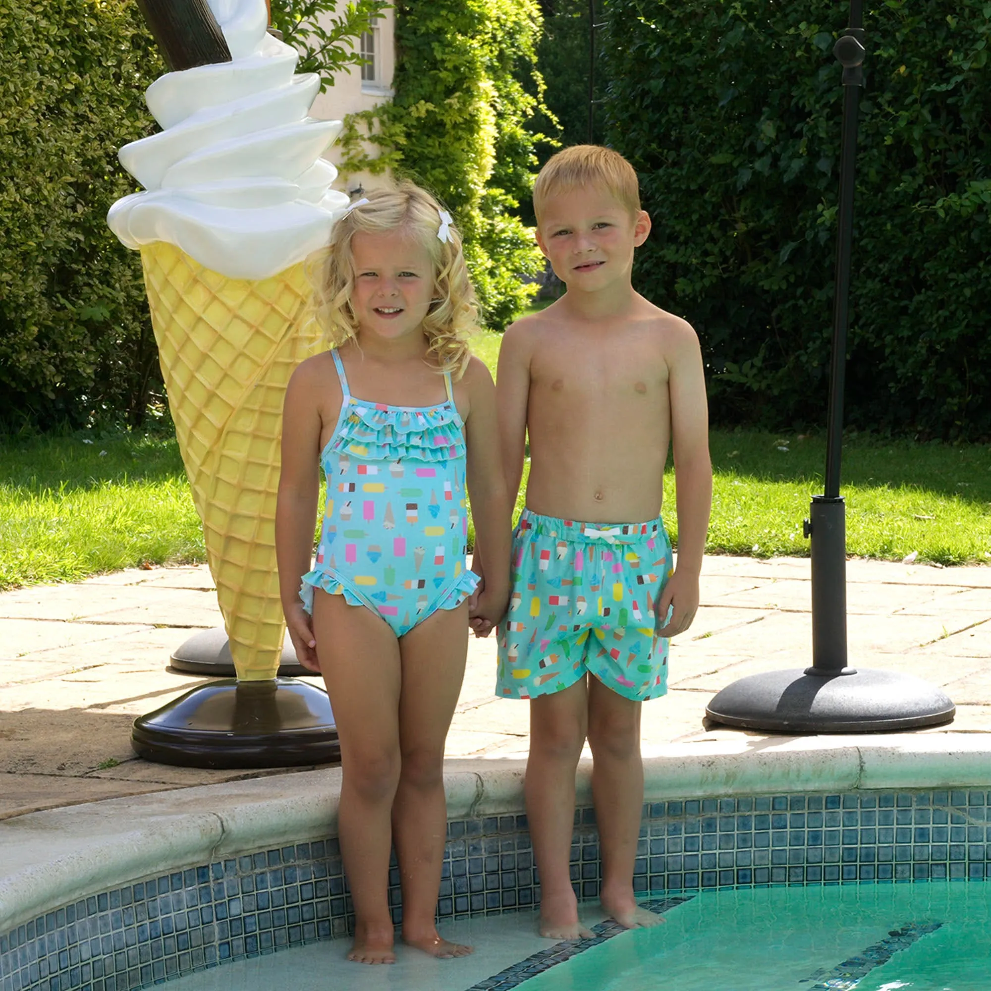 Rachel Riley Jungen Eis am Stiel Badeshorts in Blau