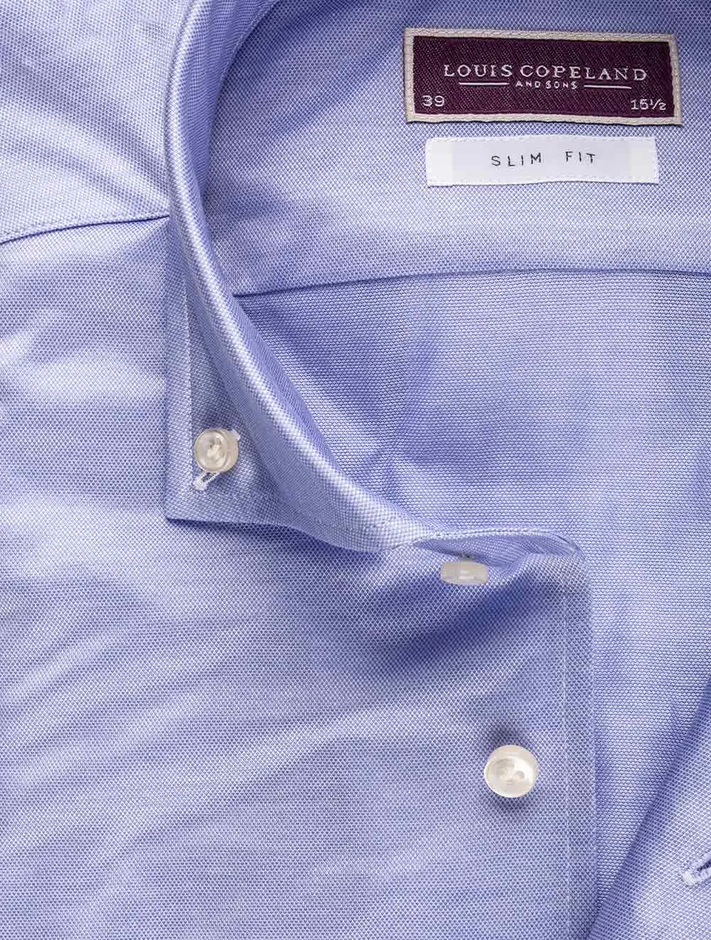 Raphael Blau Knopfhemd Schlanke Passform Blau