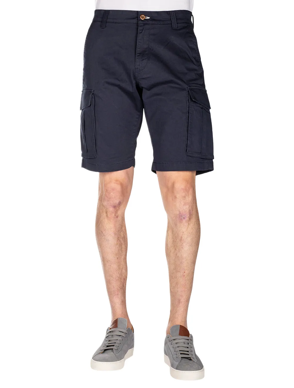 Marinefarbene Cargo-Shorts mit lockerer Passform aus Twill