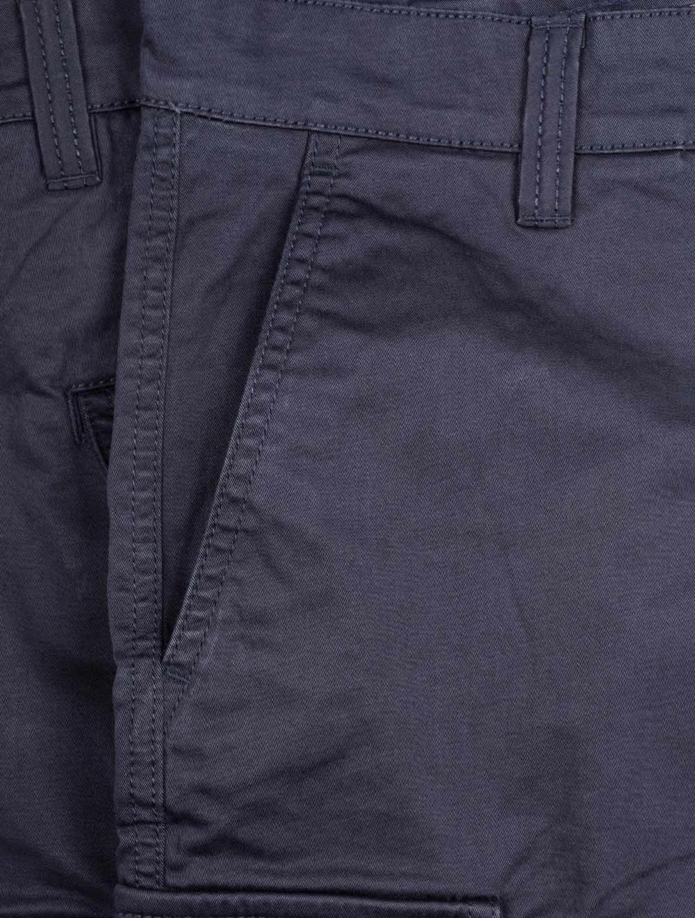 Marinefarbene Cargo-Shorts mit lockerer Passform aus Twill
