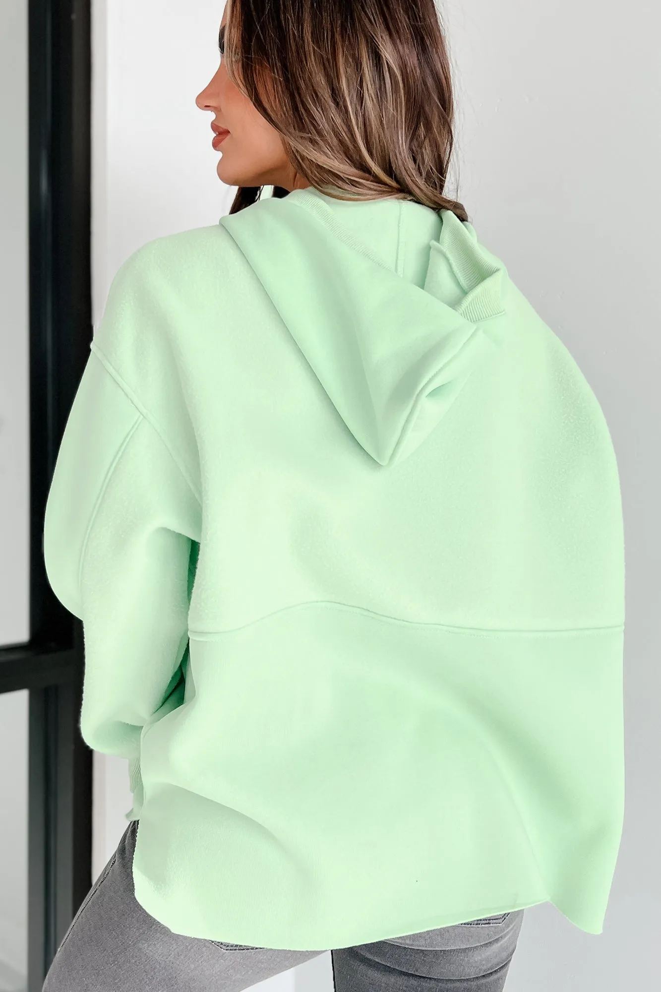 Reserviert für Snuggles Übergroßer Fleece-Hoodie (Ultra Minze)