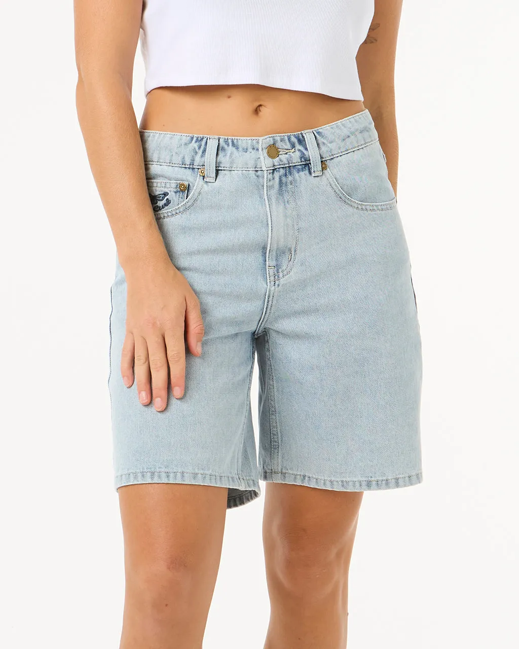 Rip Curl Clothing Las Dalias Entspannte Denim Shorts in Vintage Blau