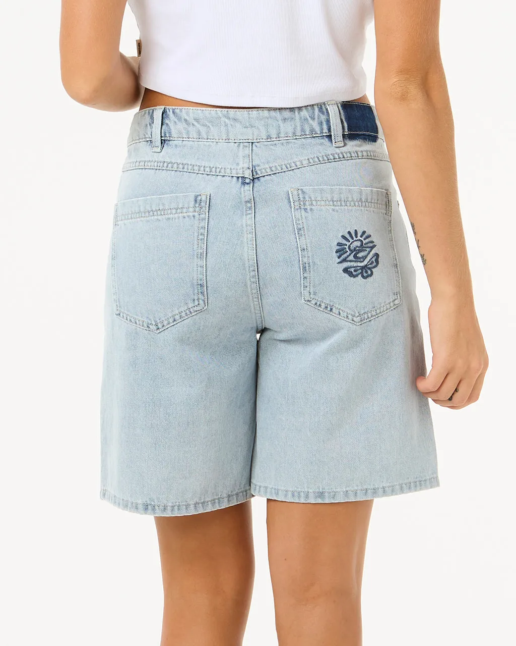 Rip Curl Clothing Las Dalias Entspannte Denim Shorts in Vintage Blau