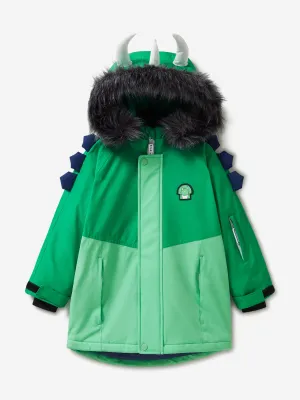 Roarsome Boys Spike Die Dinosaurier-Parka-Skijacke in Grün