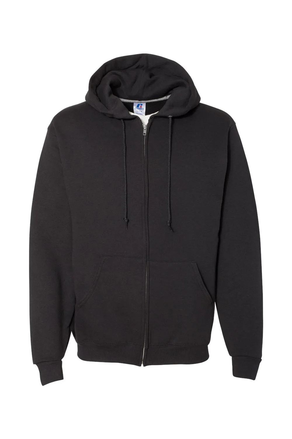 Russell Athletic Herren Dri Power Feuchtigkeitstransport Full-Zip Kapuzenpullover Hoodie mit Taschen - Schwarz